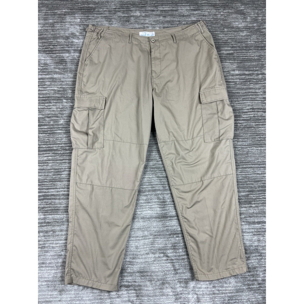 First Class Cargo Pants Mens 2XL Tan Ripstop Tactical Utility Adjustable Waist